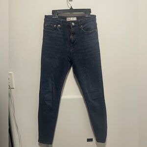 Zara high rise skinny jeans dark blue